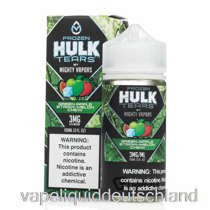 Gefrorener Grüner Apfel-Strohmelonen-Kaubonbon – Hulk-Tränen – 100 Ml, 0 Mg Vape-Flüssigkeit